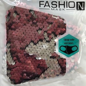Sequined Reversible Face Mask with Adj Ear Loops